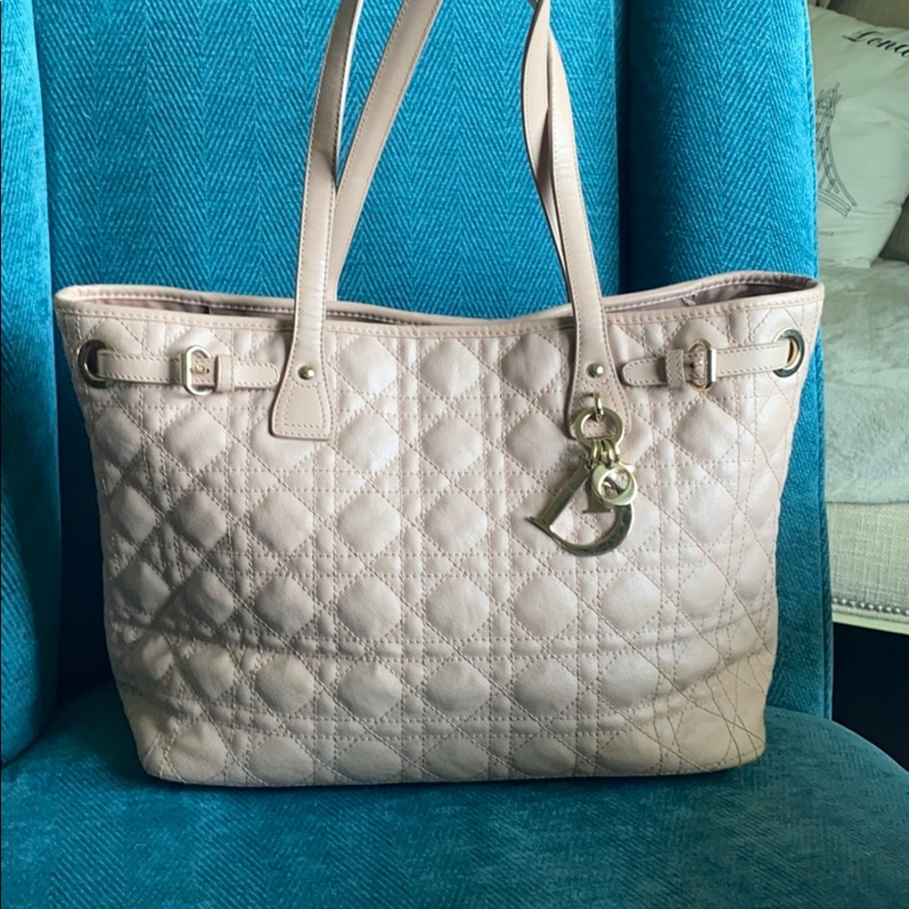 Christian Dior Pink Quilted Tote